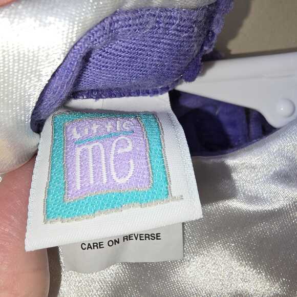 Vintage Baby Velour Romper Size 6M Purple Lace Collar Little Me - Picture 7 of 7